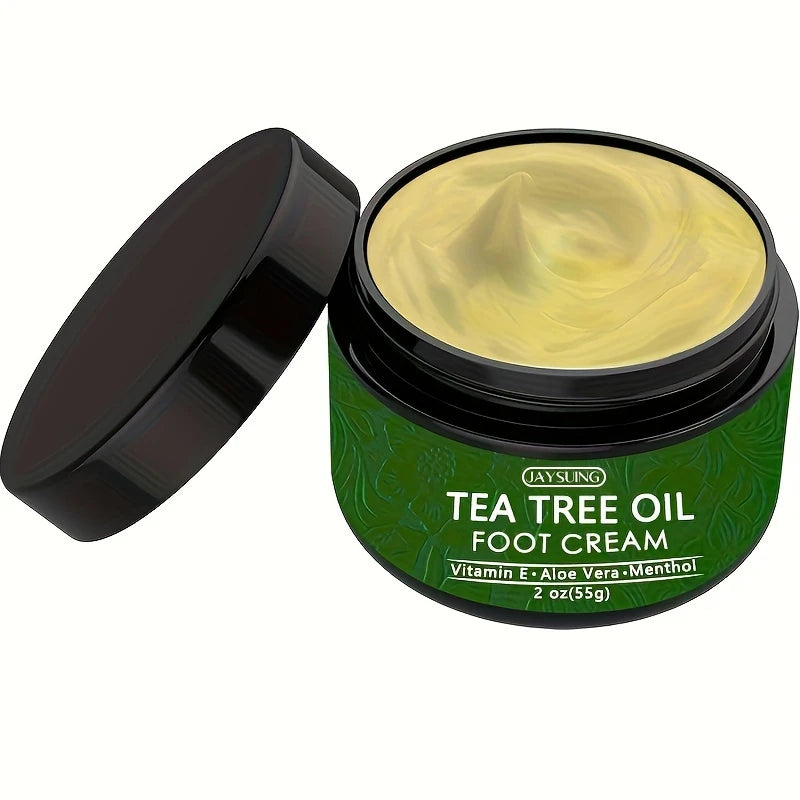 Crème Pieds Tea Tree Oil – Hydratante et Réparatrice avec Aloe Vera, Menthol et Vitamine E (55g)