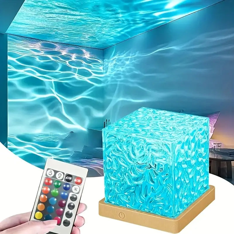 Lampe Projecteur LED Effet Vagues d’Eau – Ambiance Relaxante avec Télécommande Multicolore