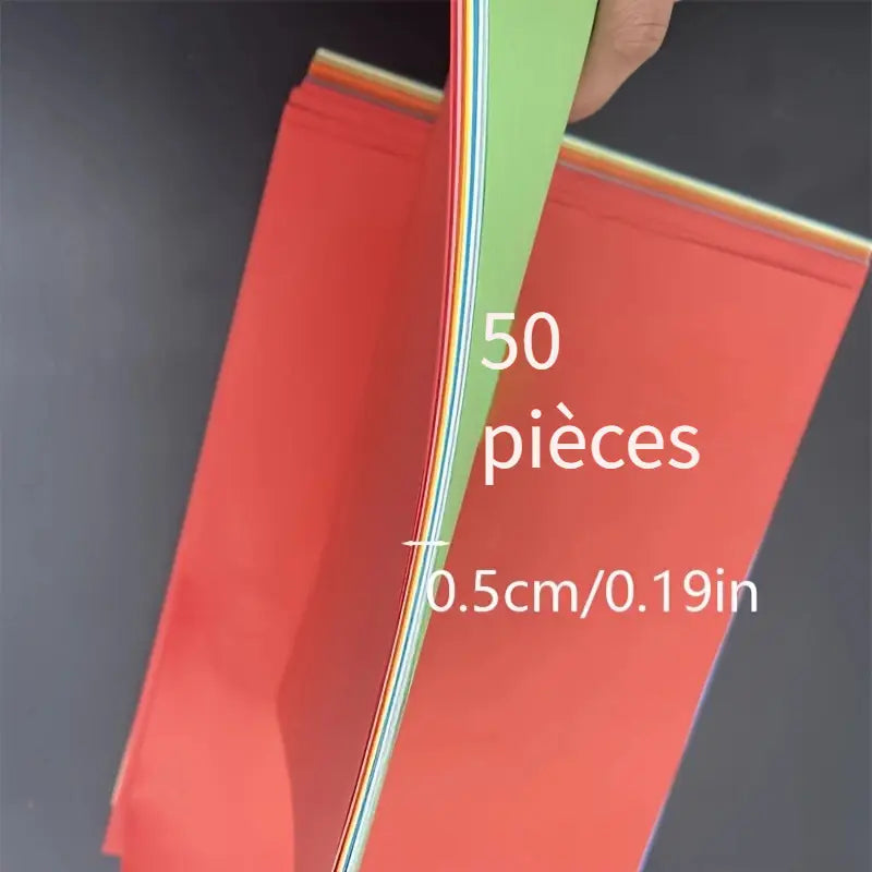 Papier Origami Coloré 50 Feuilles – Papier Pliage Multicolore pour Origami, Scrapbooking et Loisirs Créatifs