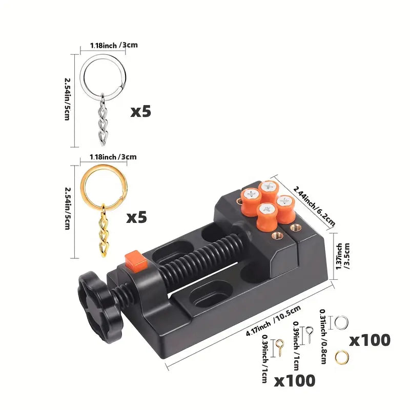Kit d’accessoires porte-clés pour résine – 10 anneaux dorés et argentés + 100 embouts – Idéal pour créations DIY en moulage de bijoux