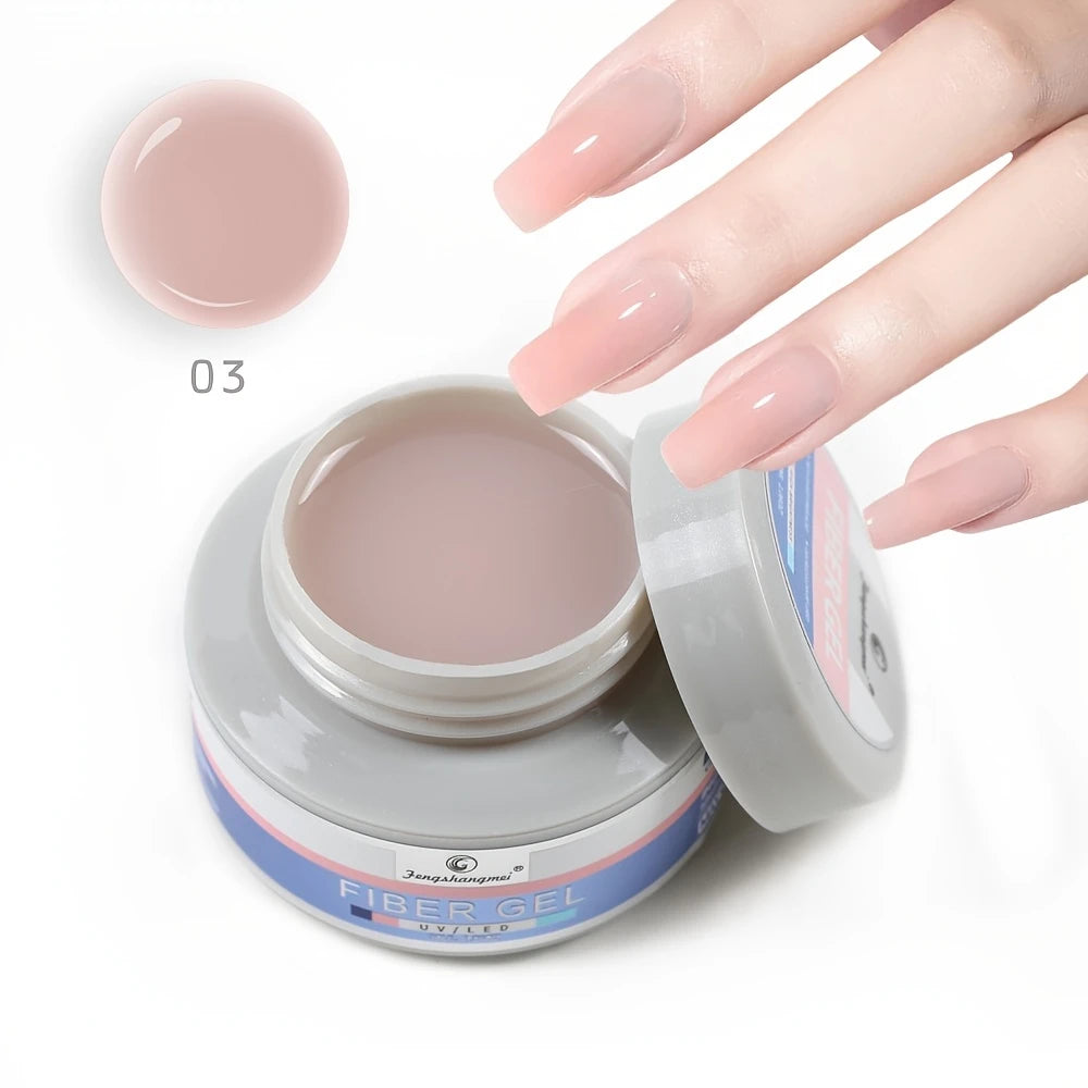 Gel Fibre pour Ongles UV/LED – Renforcement & Extension Naturelle, 30g