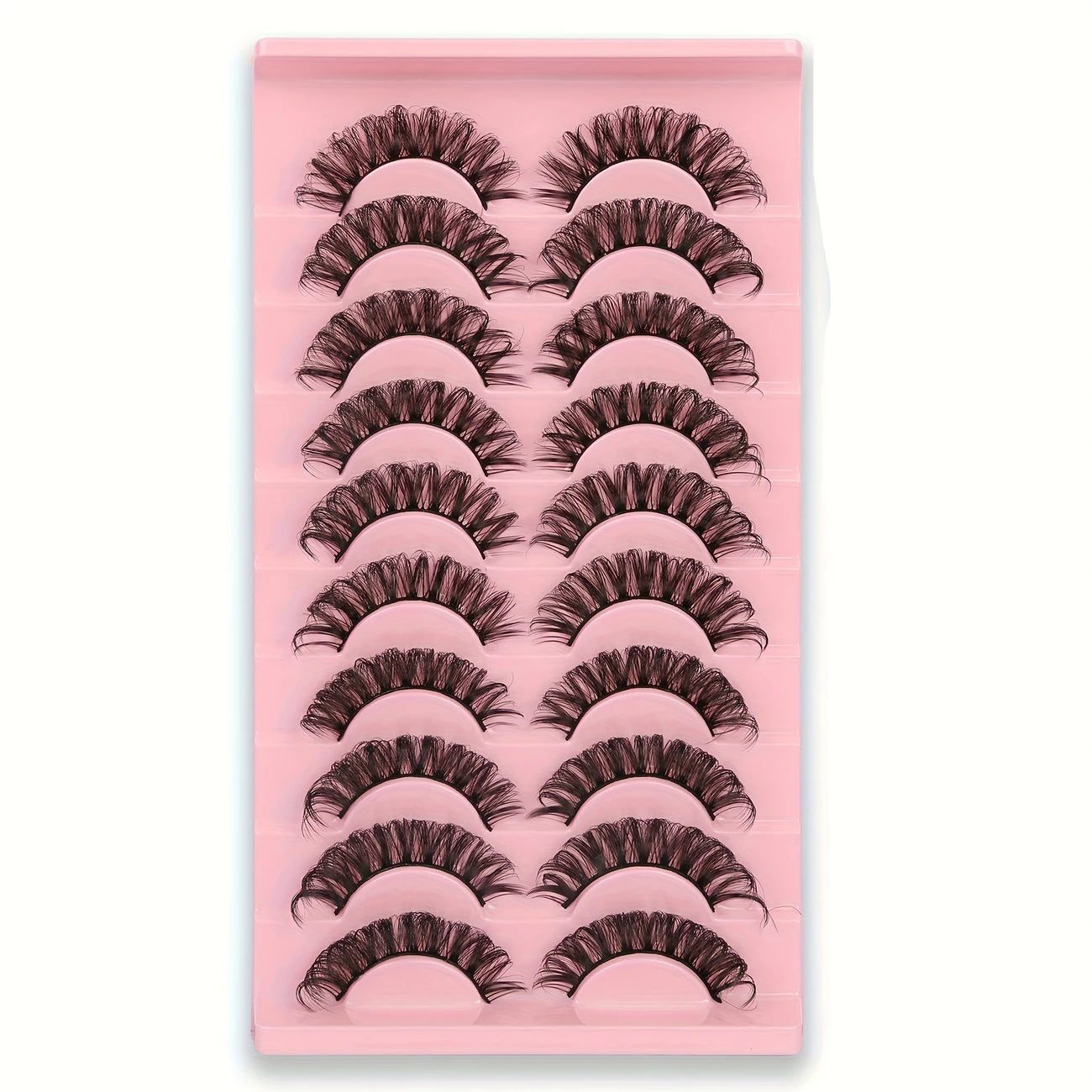 Faux Cils Naturels 3D Effet Croisé – Lot de 10 Paires Ultra Légères et Réutilisables pour un Regard Intense et Glamour