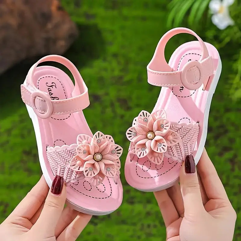 Sandales fille été avec fleurs 3D – Chaussures légères et confortables pour bébé et enfant