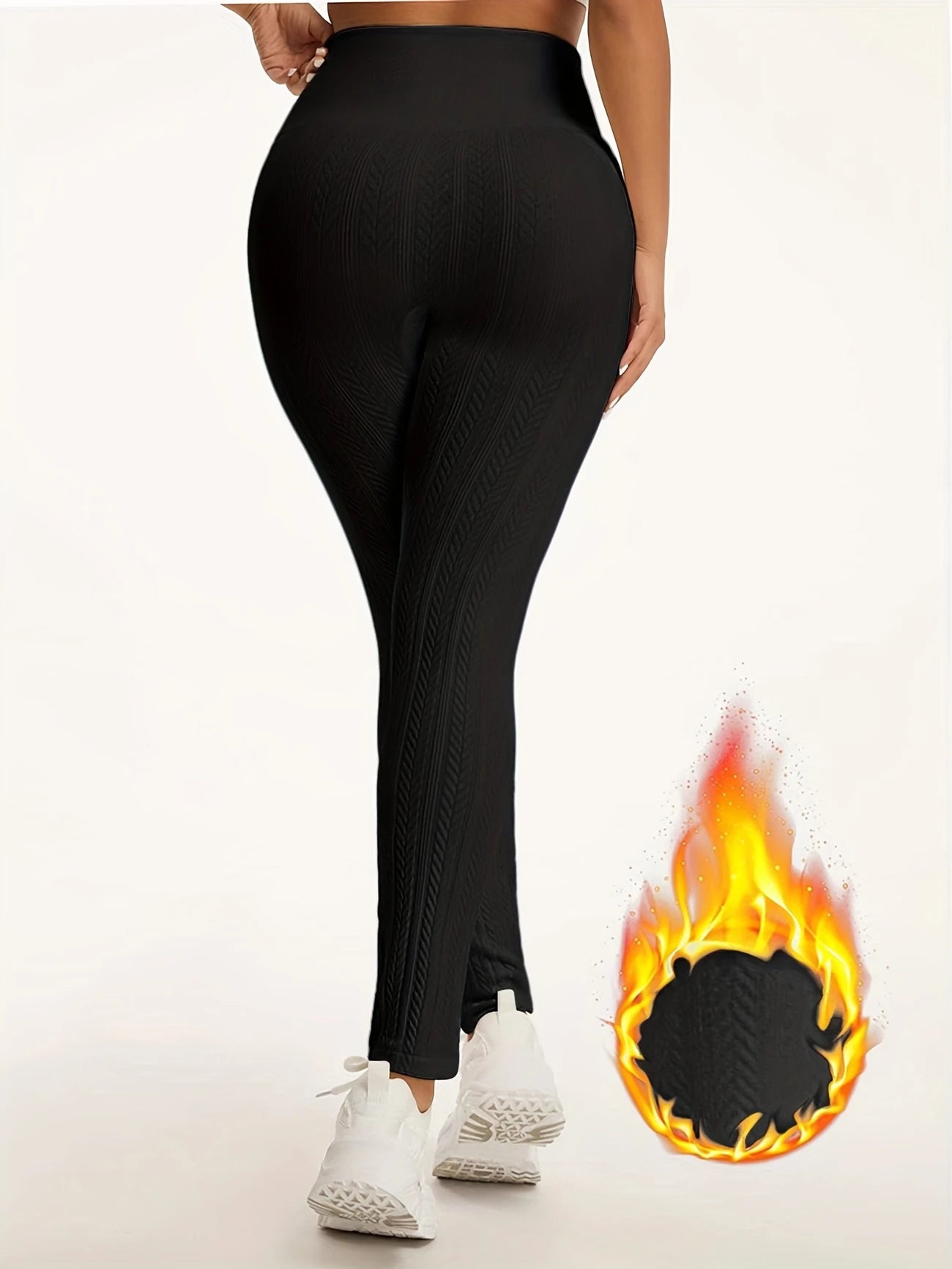 Legging thermique femme taille haute – Doublé polaire effet gainant pour l’hiver