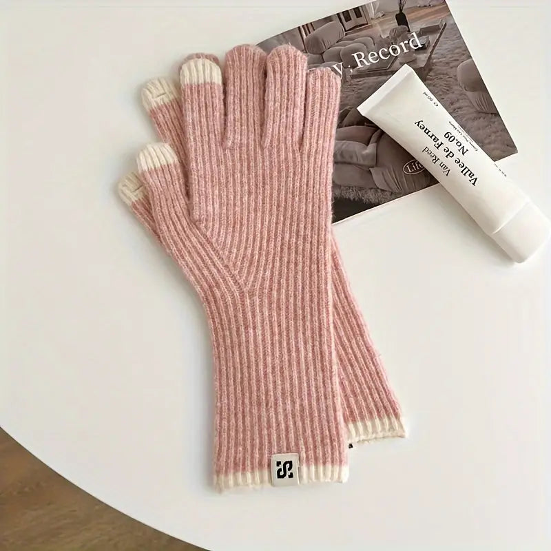 Gants en laine tricotée pour homme – Gants d’hiver tactiles écran tactile, chauds et élégants