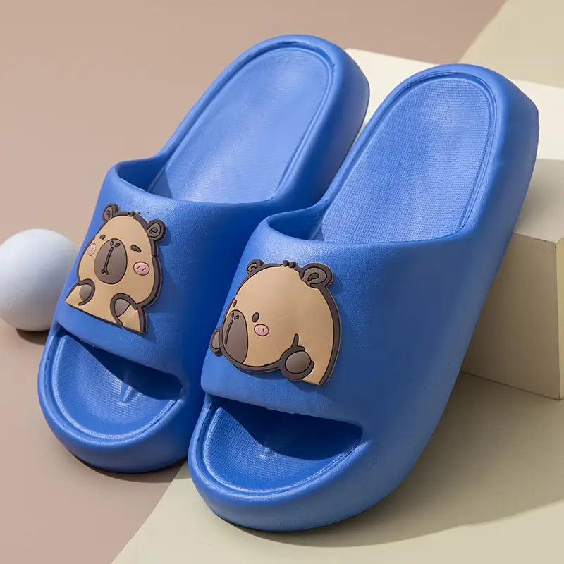 Sandales fille antidérapantes avec motif ours – Pantoufles d’été confortables et légères