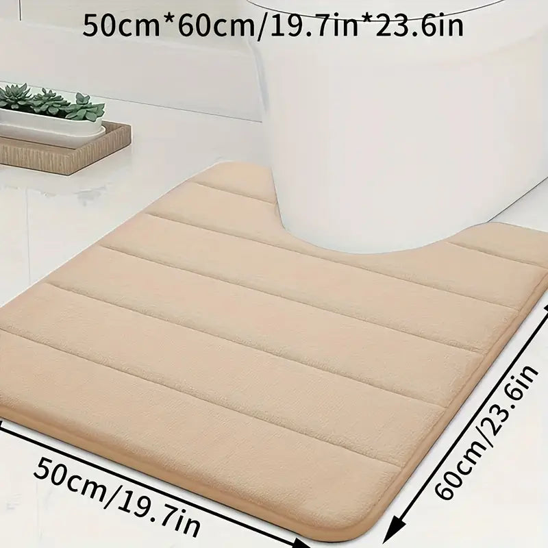 Tapis de Toilette en Mousse à Mémoire de Forme – Antidérapant, Ultra-Doux et Absorbant, Forme U