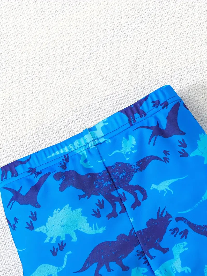 Maillot de bain garçon bleu motif dinosaures – Short de bain enfant ludique et confortable