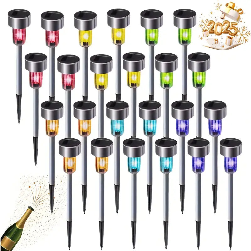 Balises Solaires LED Multicolores pour Allée et Jardin – Éclairage Extérieur Décoratif et Étanche