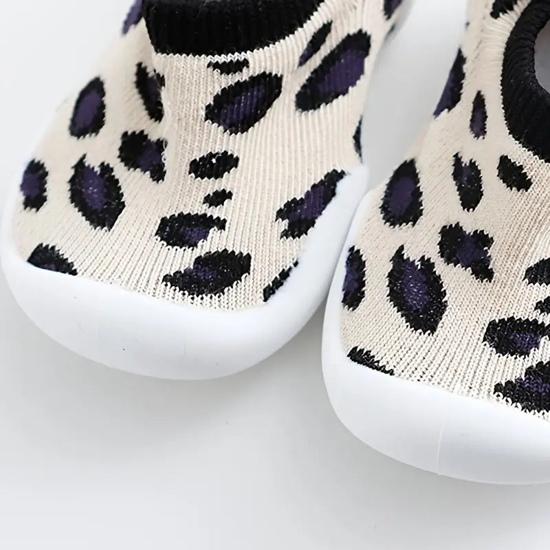 Chaussures bébé garçon souples motif léopard – Baskets antidérapantes en maille respirante pour premiers pas