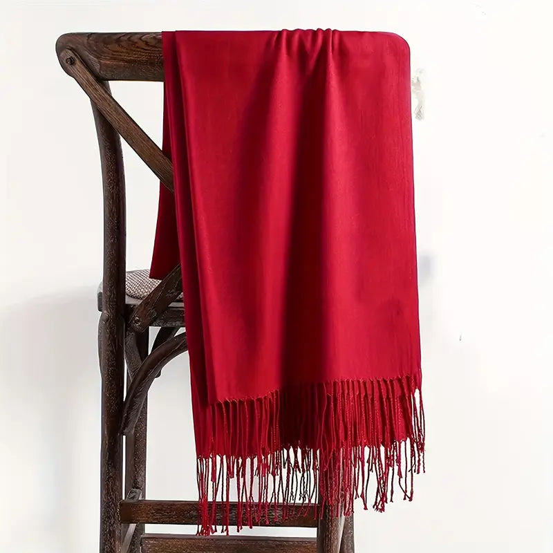 Écharpe homme en laine douce – Foulard chaud avec franges élégantes