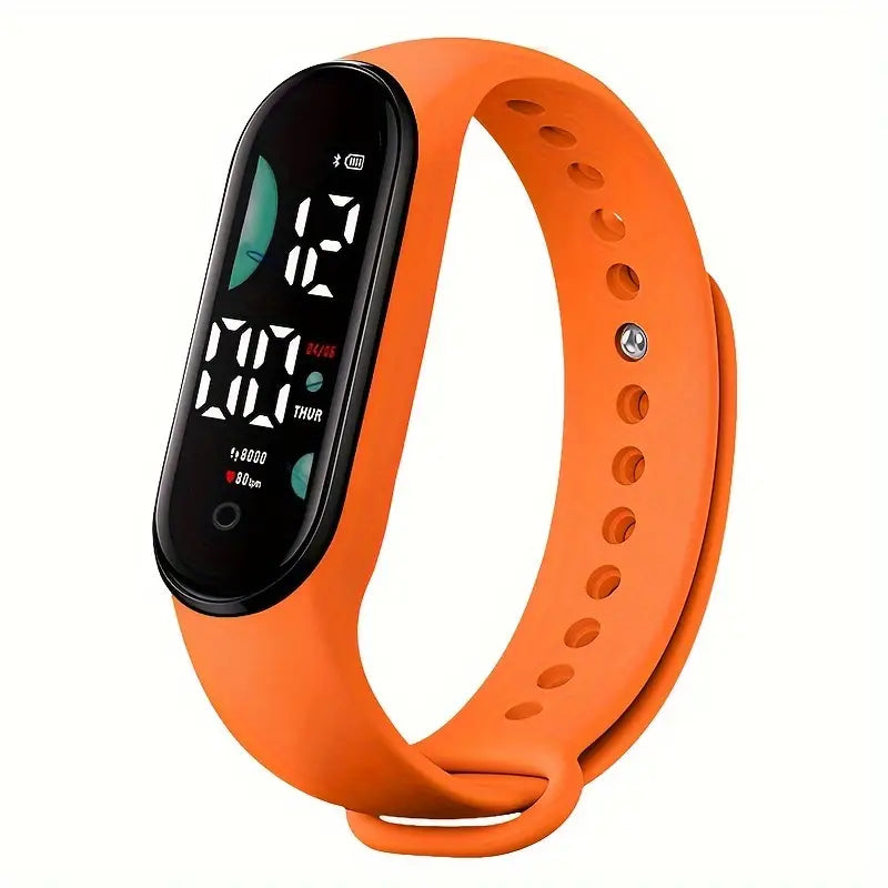 Montre connectée femme bracelet silicone jaune – Smartwatch sport et fitness