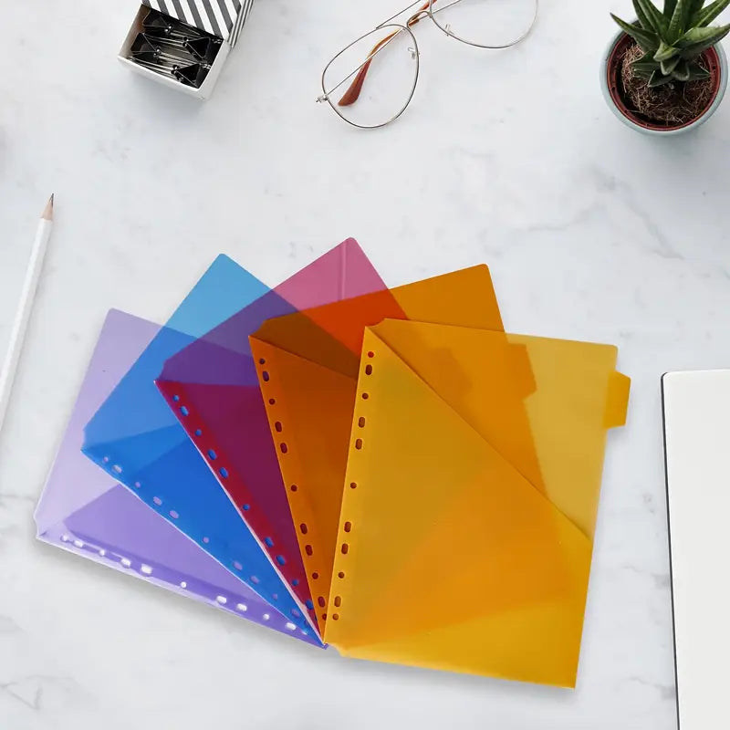 Intercalaires plastifiés A4 à onglets colorés – Séparateurs 6 positions pour classeur à anneaux, classement facile des documents