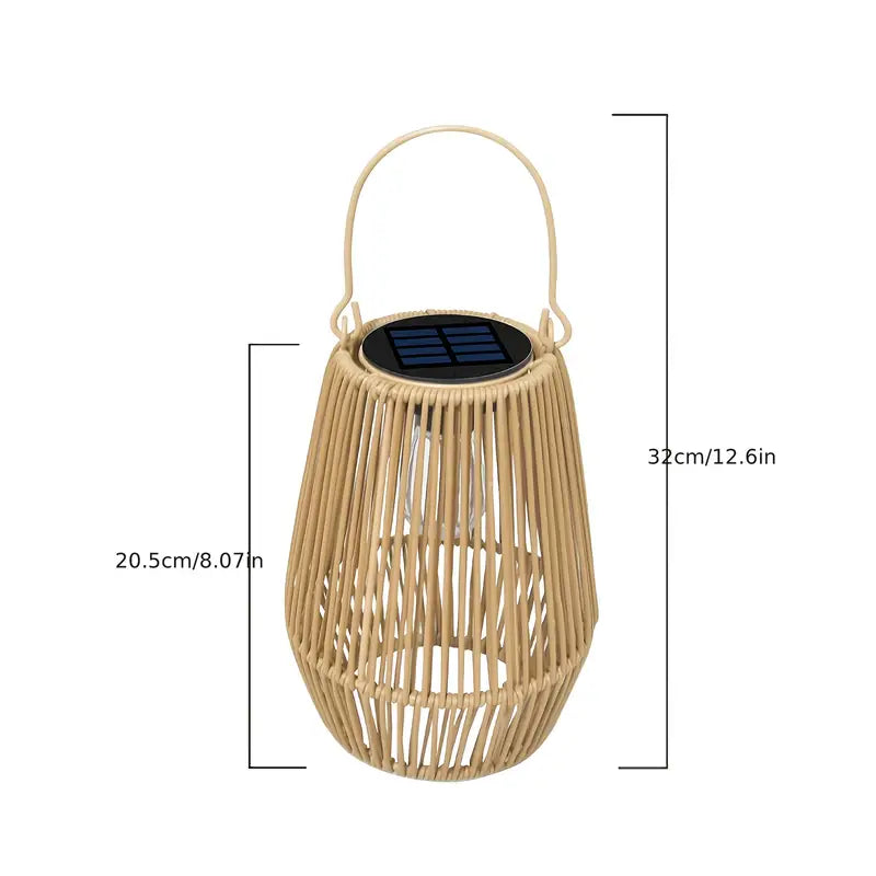 Lanternes Solaires en Rotin – Éclairage LED Ambiance Chaude pour Jardin, Terrasse et Fêtes Extérieures