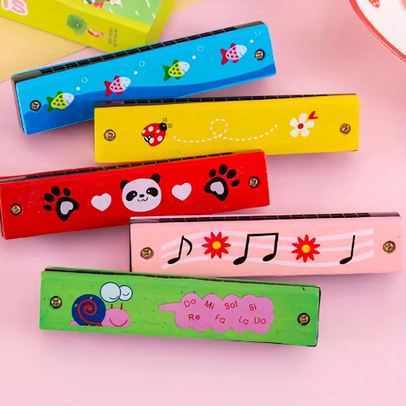 Harmonica en Bois Coloré pour Enfants – Jouet Musical d’Éveil pour Bébé et Tout-Petit