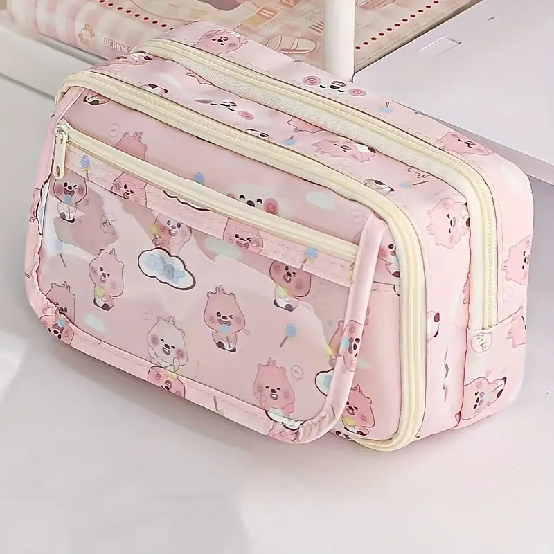 Trousse de Rangement Bébé Motif Capybara – Pochette Organisateur Multifonction pour Papeterie et Accessoires