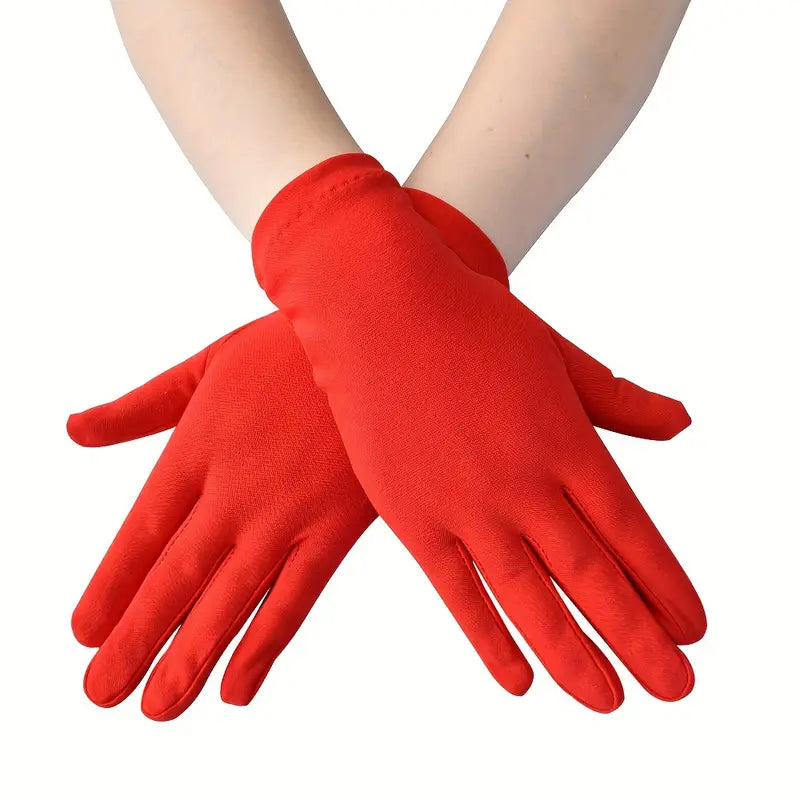 Gants femme élégants en tissu bleu – Accessoire chic pour soirées, cérémonies et spectacles