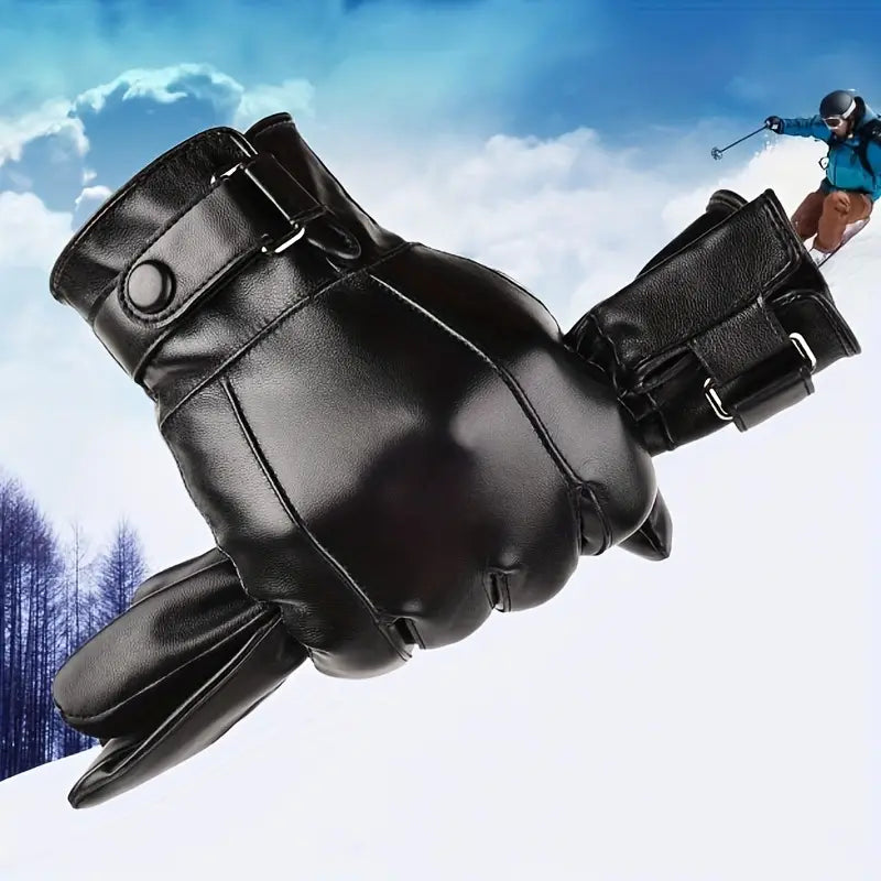Gants homme en cuir élégants avec doublure chaude – Hiver, moto et tenue habillée
