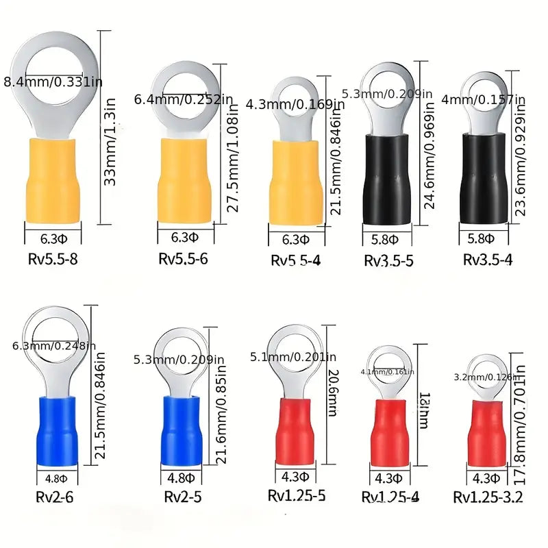 Kit Cosses à Œillet Isolées Multicolores – Connecteurs Électriques pour Électronique Industrielle