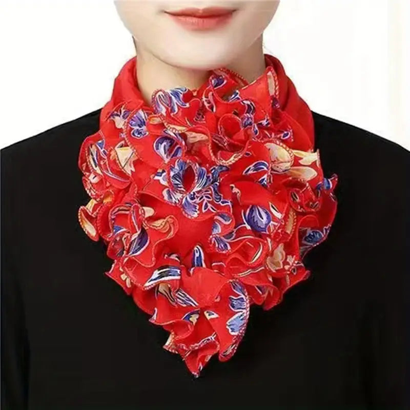 Faux col femme élégant à volants multicolores – Accessoire amovible chic pour robe, pull et chemisier