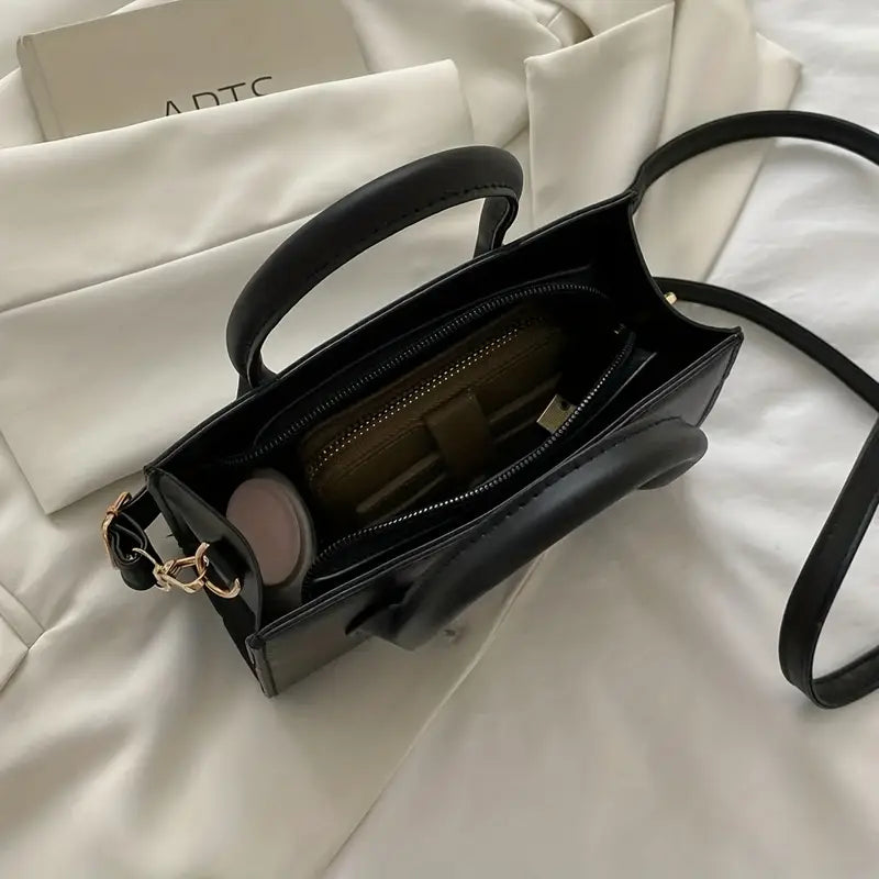 Sac Porté Épaule Femme Noir Minimaliste avec Bandoulière Réglable – Élégant et Moderne