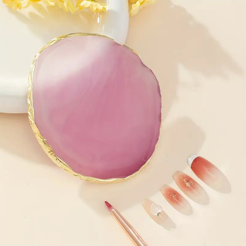 Palette en Résine pour Nail Art – Plateau de Mélange Esthétique pour Vernis, Gel UV et Paillettes