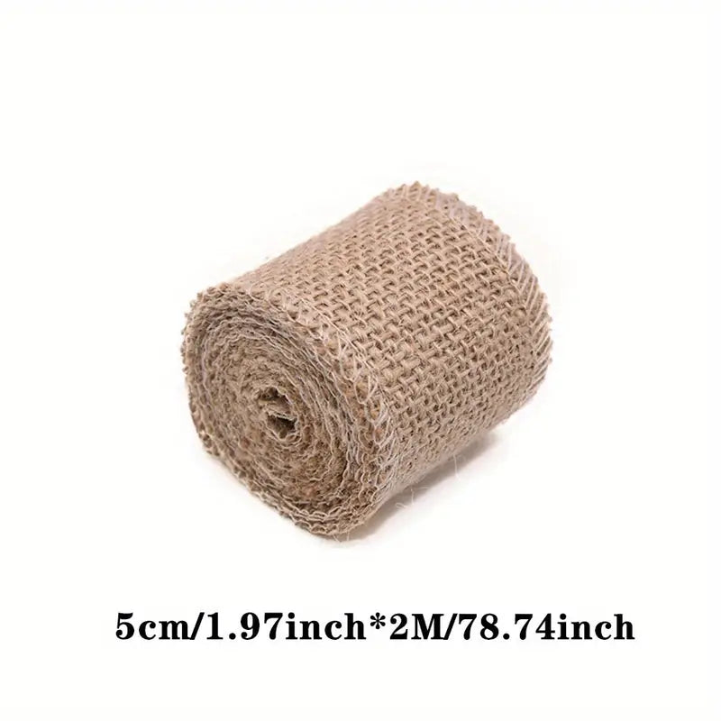 Ruban Jute Naturel 3cm x 2m – Bande Toile de Sac pour Emballages Cadeaux, Mariage Rustique et DIY