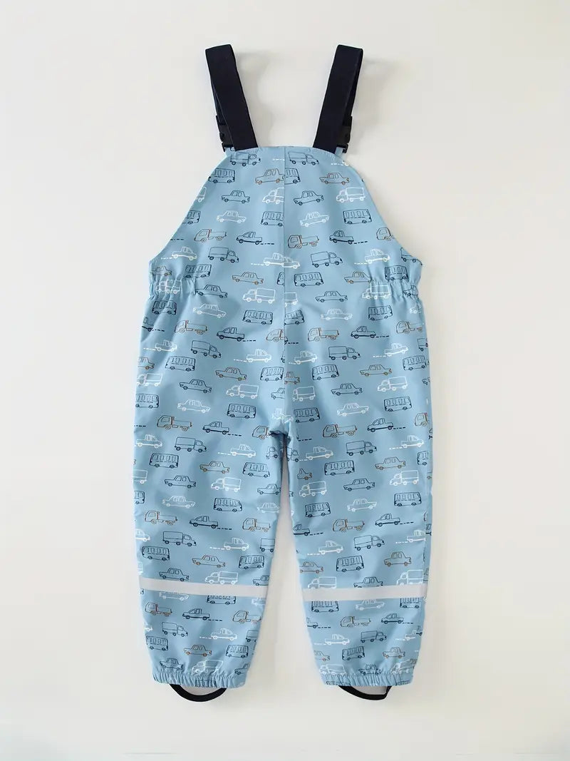 Veste Imperméable Enfant à Capuche – Coupe-Vent Légère Motifs Voitures Bleue