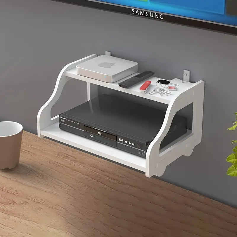 Étagère murale de rangement multifonction – Meuble RV compact pour box internet, télécommande et déco