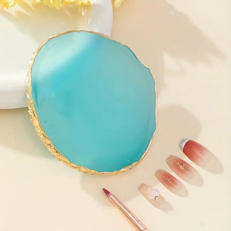 Palette en Résine pour Nail Art – Plateau de Mélange Esthétique pour Vernis, Gel UV et Paillettes