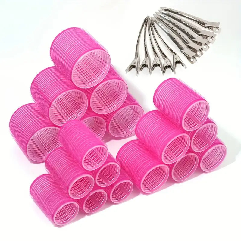 Lot de bigoudis auto-agrippants avec pinces – Accessoires cheveux pour boucles faciles et sans chaleur