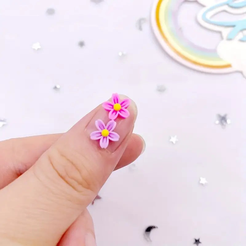 Décorations Fleurs 3D pour Nail Art – Lot de Fleurs Multicolores en Résine pour Manucure Créative