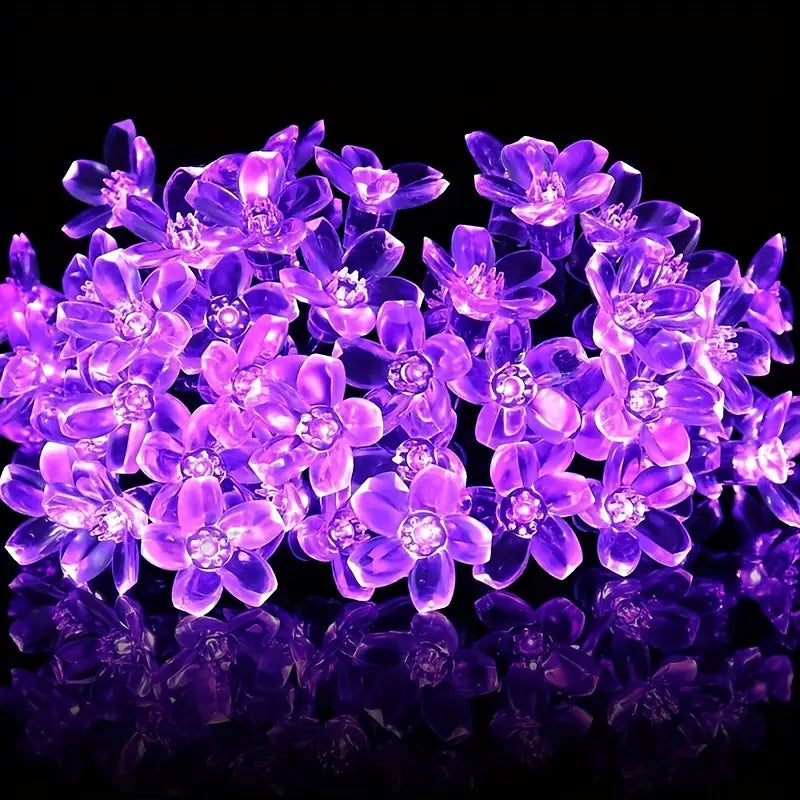 Guirlande Fleur LED Violette – Lumière Décorative Romantique pour Soirée, Mariage et Ambiance Cocooning
