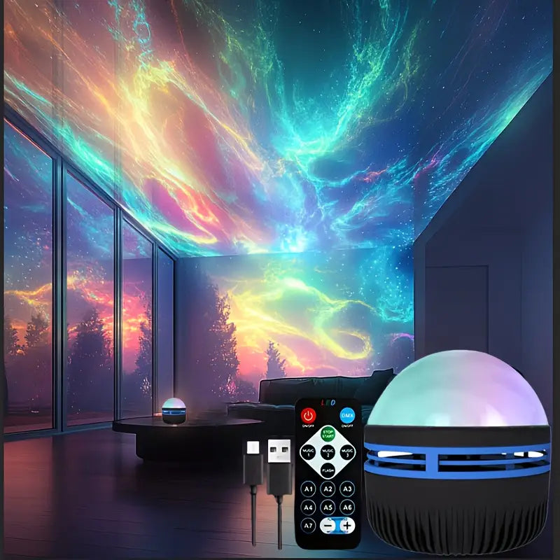 Projecteur Galaxy LED avec Télécommande – Effets Célestes et Multicolores pour Ambiance Nocturne Magique