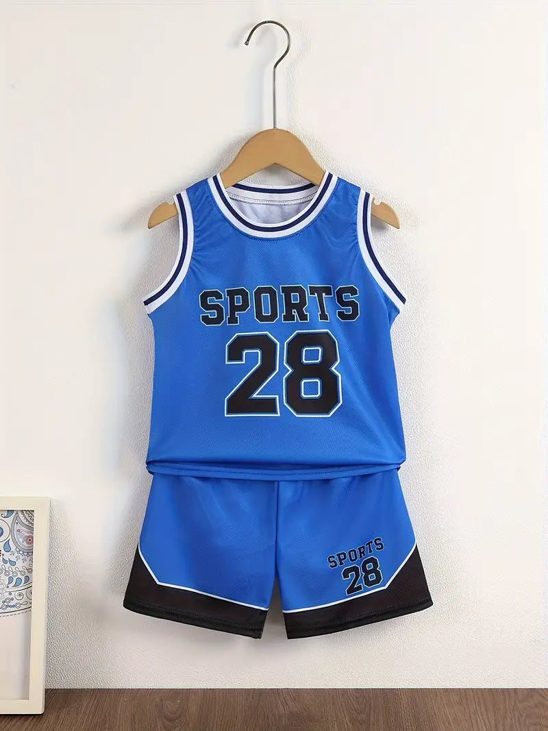 Ensemble Basketball Enfant – Maillot et Short de Sport Respirant Rouge