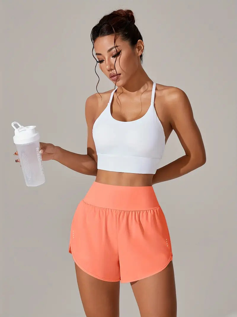 Short de sport femme taille haute – Short fitness respirant et confortable pour entraînement