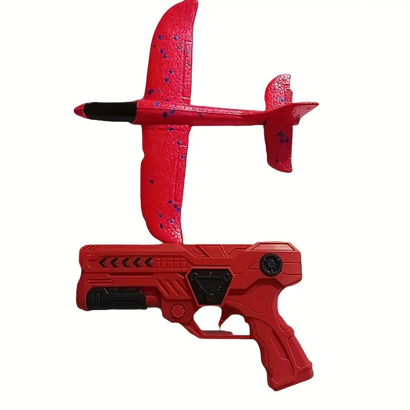 Avion Planeur en Mousse avec Lanceur Pistolet – Jouet Volant Extérieur Ludique et Résistant pour Enfants
