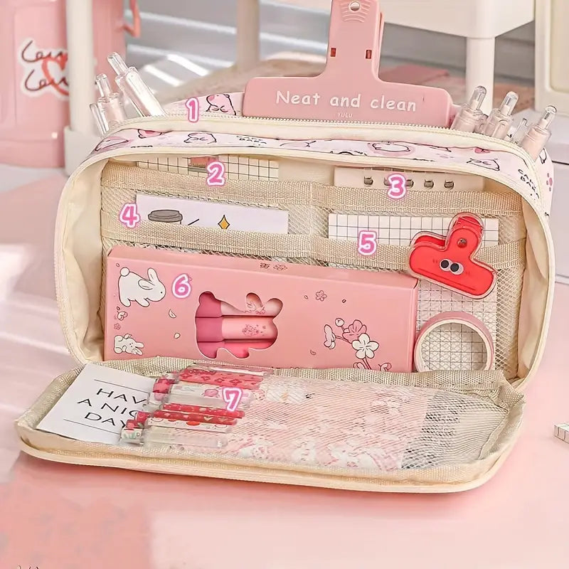 Trousse de Rangement Bébé Motif Capybara – Pochette Organisateur Multifonction pour Papeterie et Accessoires