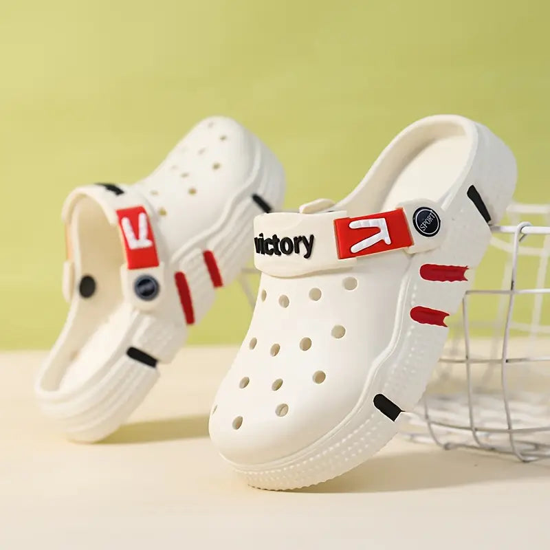 Sabots garçon noirs sport légers – Mules respirantes avec bride réglable Victory