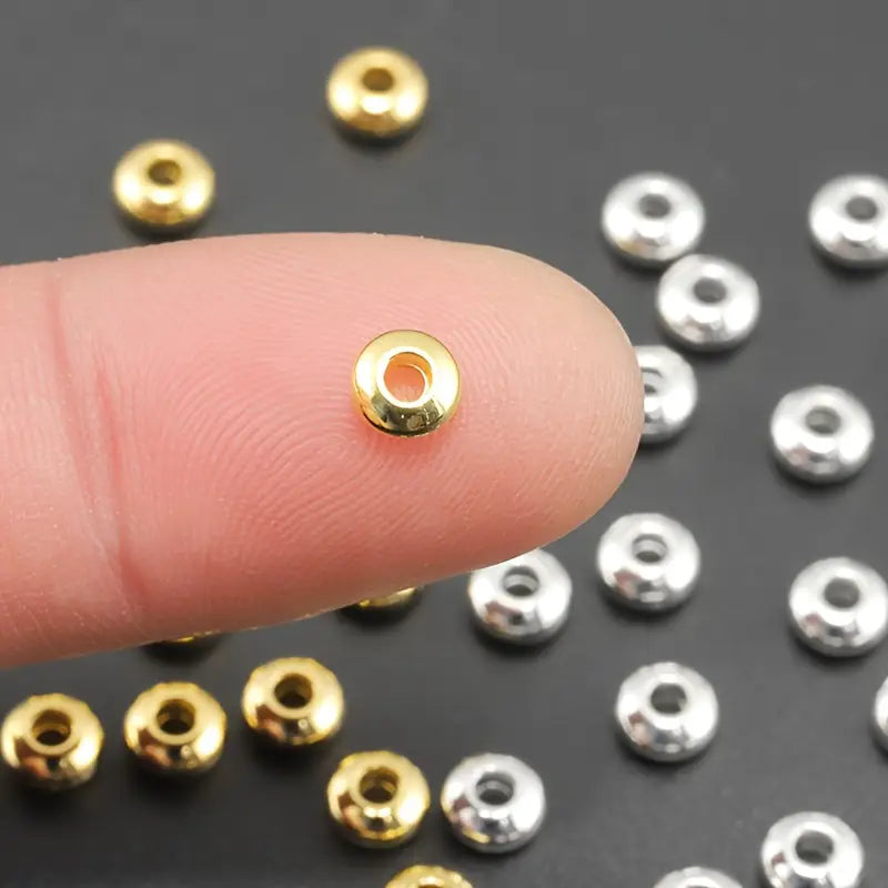 Intercalaires Rondelles Métal Doré & Argenté – Perles Séparatrices pour Perles DIY | Perlage & Fabrication de Bijoux