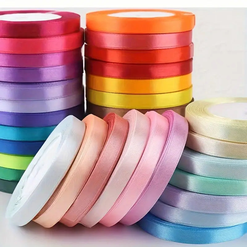 Ruban Satin Coloré pour Emballages Cadeaux – Bobine de Ruban Décoratif DIY, Fêtes et Mariages