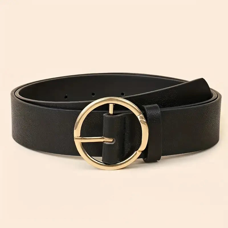 Ceinture femme élégante avec boucle dorée – Disponible en noir, marron et beige