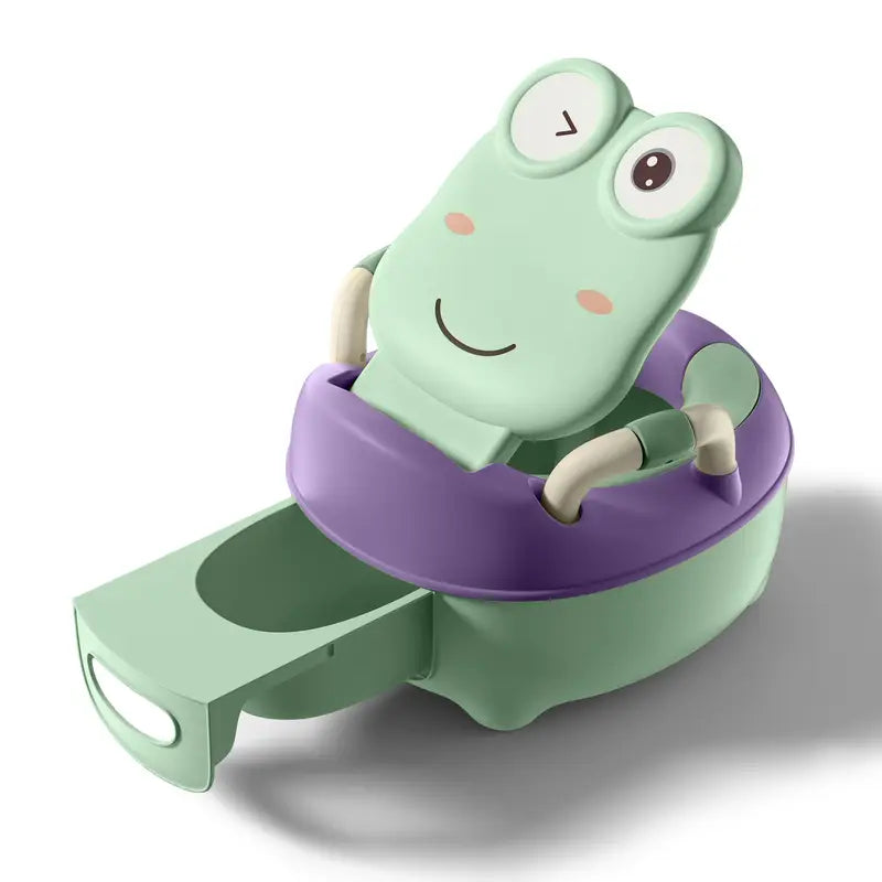 Pot de toilette bébé grenouille – Siège d’apprentissage ludique avec dossier et bac amovible