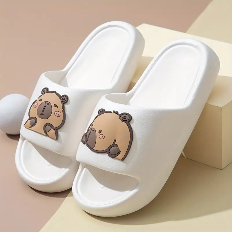 Sandales fille antidérapantes avec motif ours – Pantoufles d’été confortables et légères