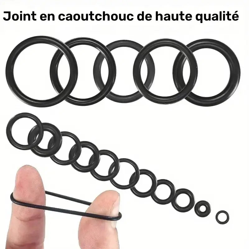 Joints Toriques en Nitrile Noir – Kit de Remplacement Étanche Résistant à la Chaleur (-25 °C à 100 °C)