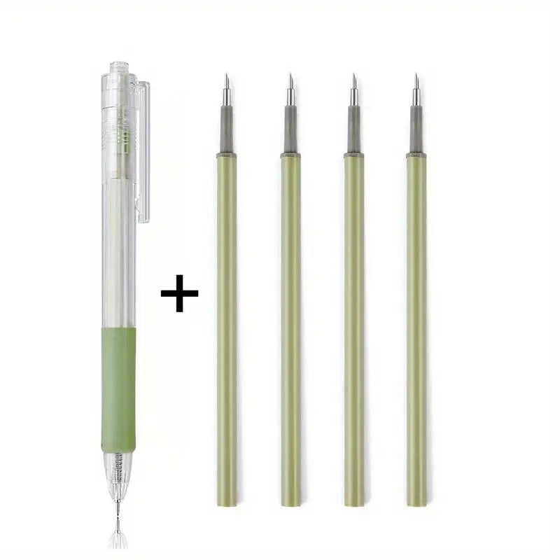 Stylo gel rose avec 4 recharges – Écriture fine 0.5 mm pour bureau, école ou bullet journal