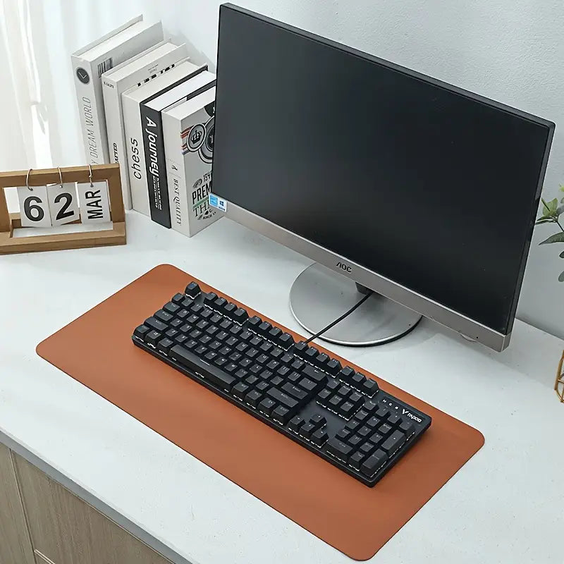 Tapis de bureau antidérapant grand format – Surface lisse pour clavier et souris