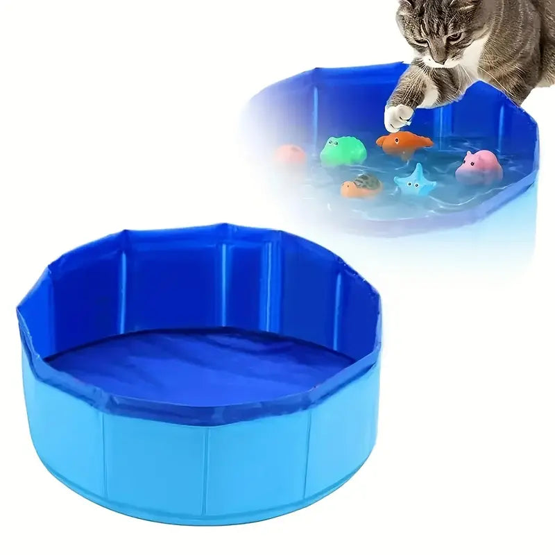 Piscine Pliable pour Chats et Petits Animaux  Bassin d’Eau Portable Idéal pour Jouer et Se Rafraîchir