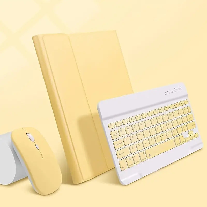 Clavier Sans Fil Bluetooth avec Souris et Housse – Kit Portable pour Tablette & PC