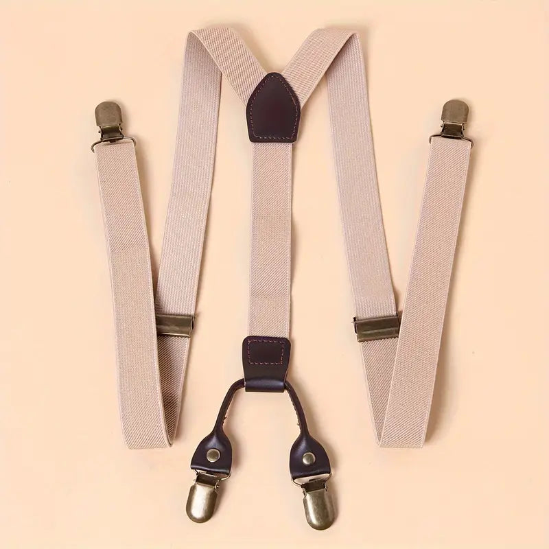 Bretelles homme réglables – Style classique avec clips métalliques et finitions cuir